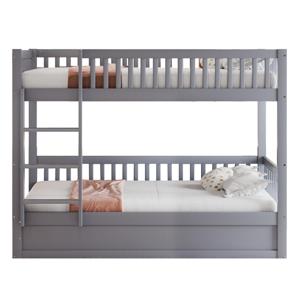 ETAGENBETT Kinderbett 90/200 cm aus Holz mit hydraulischem Stauraum Grau - Grau, Holzwerkstoff (90/200cm) - Modenvie