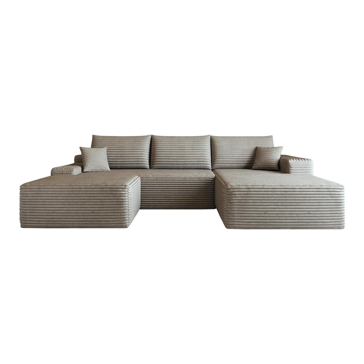WOHNLANDSCHAFT DE-34857 U-Form 2-Sitzer Chaiselongue rechts Camel - Sandfarben, Textil (175/83/270cm) - ComfortXL