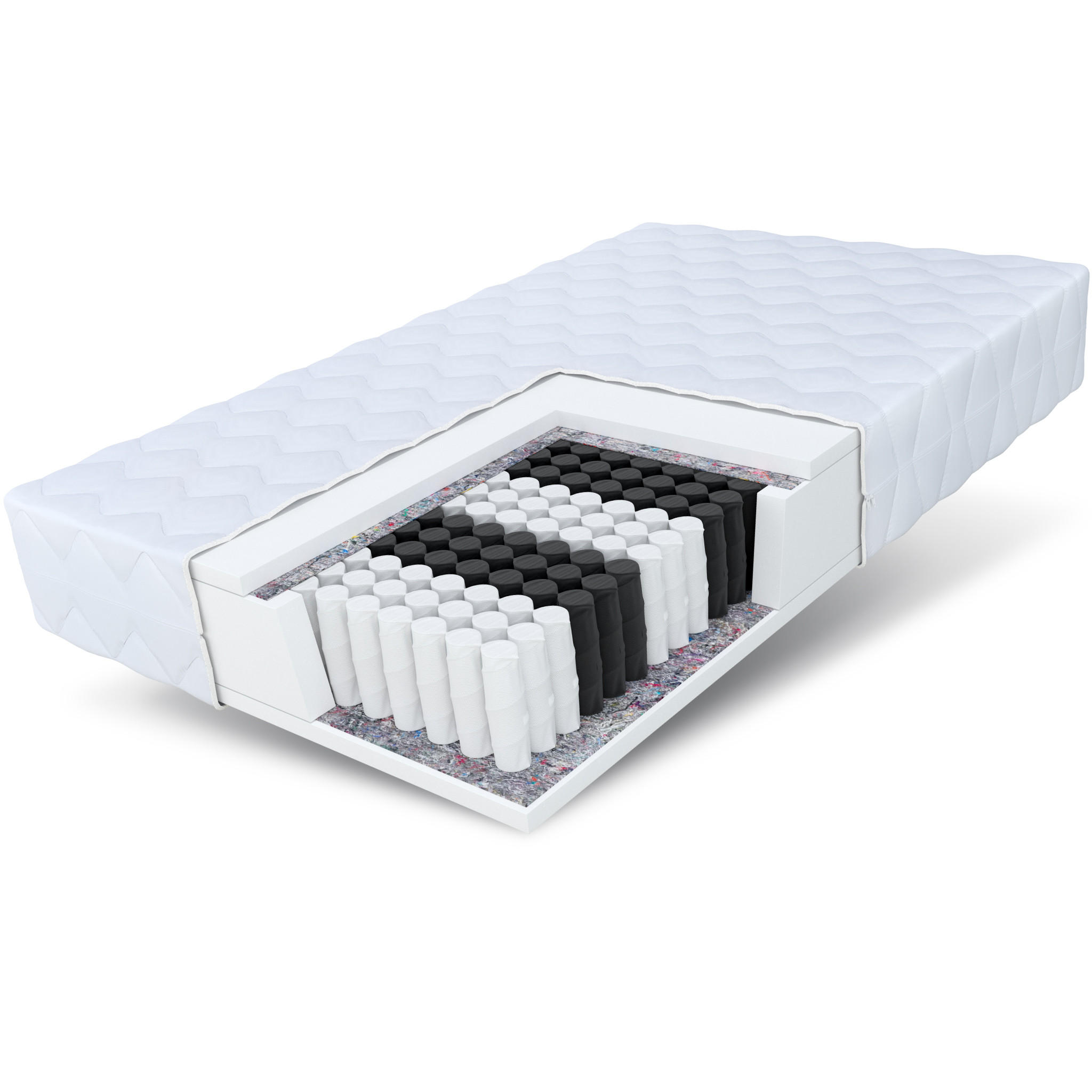 TASCHENFEDERKERNMATRATZE Medicmax 23 cm - Weiß, Textil (160/200cm) - FDM