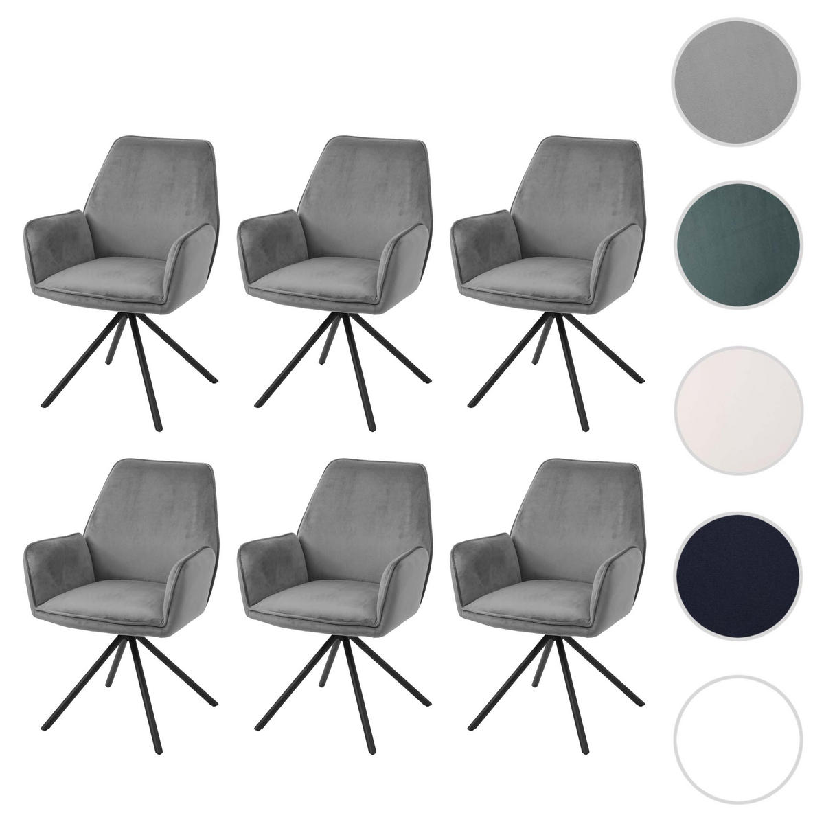 ESSZIMMERSTUHL Anthrazit, Schwarz 6er-Set - Anthrazit/Schwarz, Textil (60/86/60cm) - MCW
