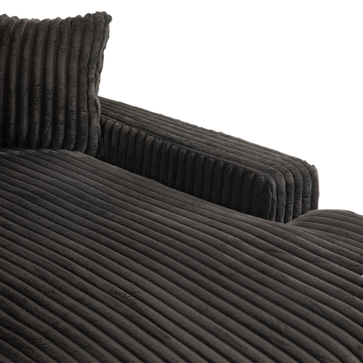 SOFABETT 125/155/63 cm Schwarz - Schwarz, Textil (155/63/125cm)
