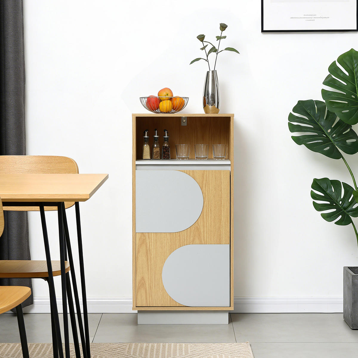 BADEZIMMERSCHRANK 85cm - Akaziefarben, Holzwerkstoff (30/85/40cm)