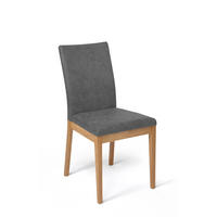 ESSZIMMERSTUHL 2er-Set Delfi 1 Wildeiche Massiv/Microfaser Grau - Grau, Holz (46/95/60cm) - 58aufmkessel