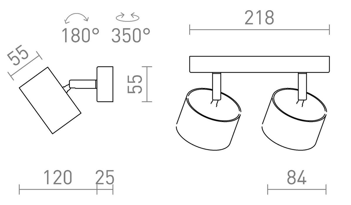 DECKENLEUCHTE PIXEL II Schwarz 14 W - Schwarz, Metall (21.8/84/12cm) - Rendl