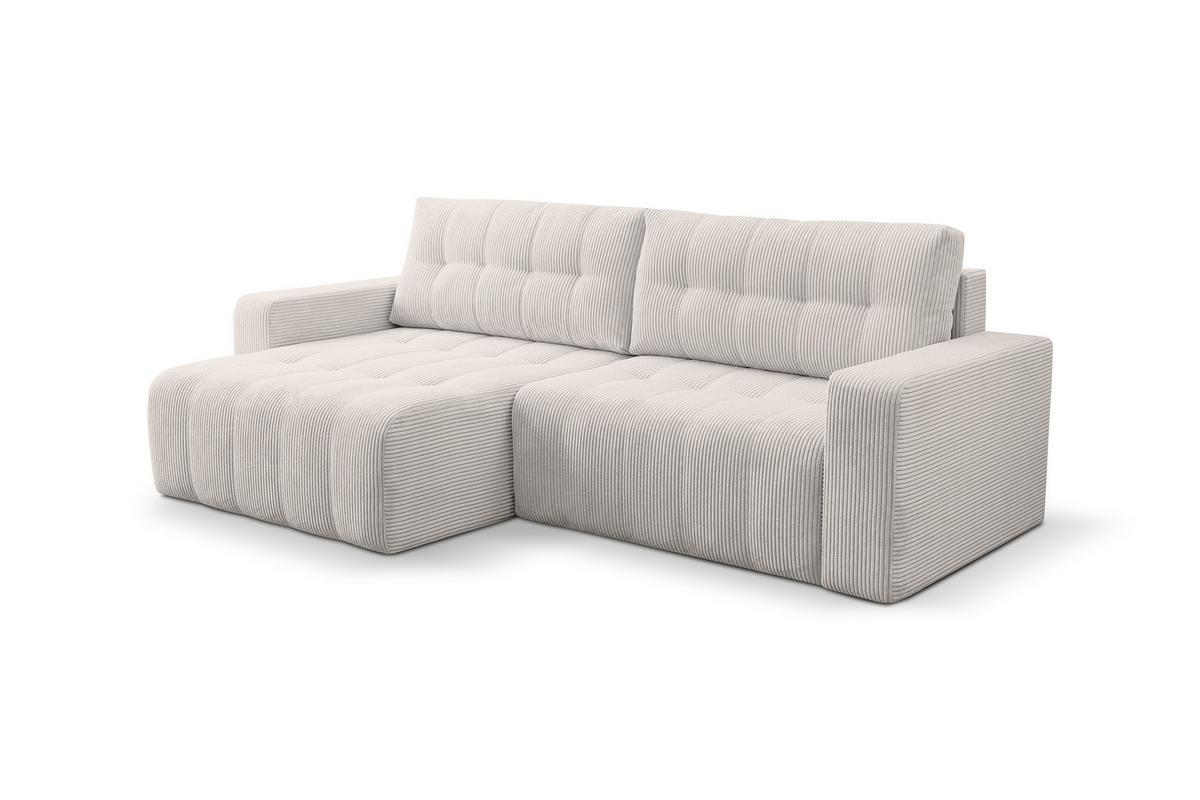 ECKSOFA Palermo mit Schlaffunktion und Bettkasten - Dunkelgelb/Creme, Holz/Holzwerkstoff (245/143cm) - Ravio