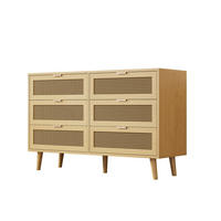 KOMMODE, 6 Schubladen, mit Massivholzbeinen, 120x40x76,5 cm, Walnussfarben - Walnussfarben, Holzwerkstoff (40/76.5/120cm) - Modfu