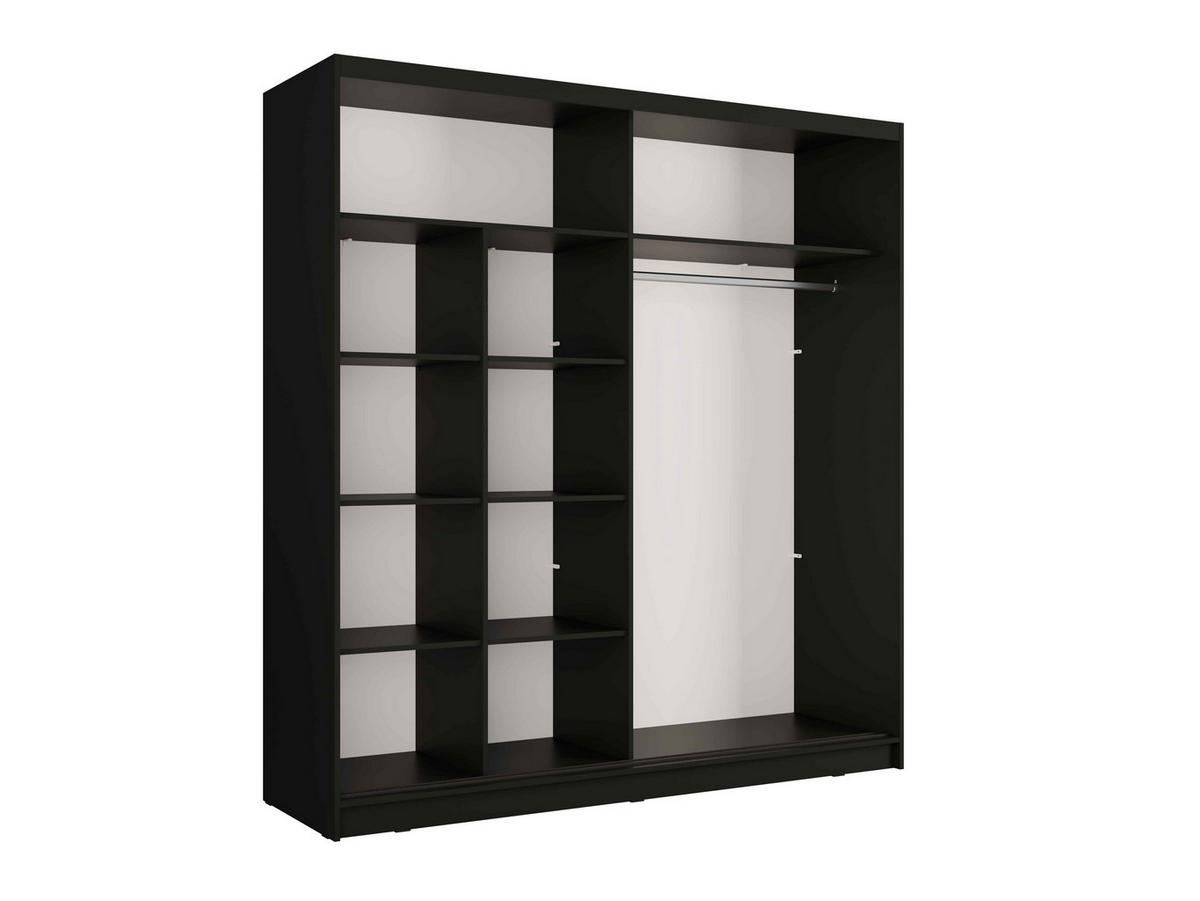 SCHWEBETÜRENSCHRANK VEYDAR 205/215/62cm 2-türig mit Spiegel Grau - Grau, Holzwerkstoff (205/215/62cm) - MASSENO