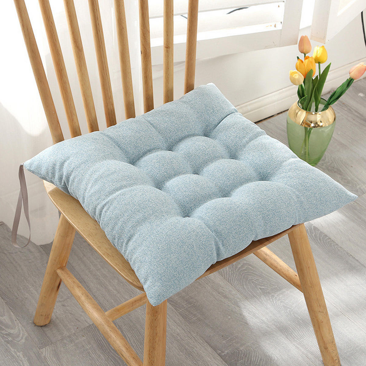 SITZKISSEN – 40 x 40 x 7 cm - Hellblau - Hellblau, Textil (40/40cm)