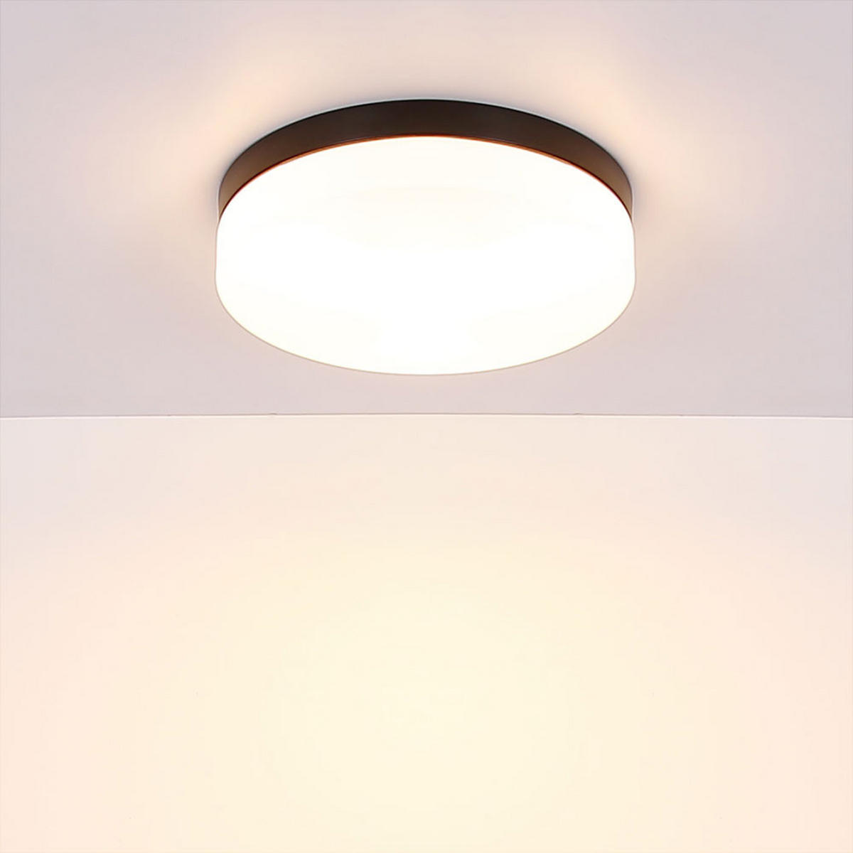 LED DECKENLEUCHTE Alu Glas Schwarz - Schwarz, Glas (30/30/6.5cm) - Globo Lighting