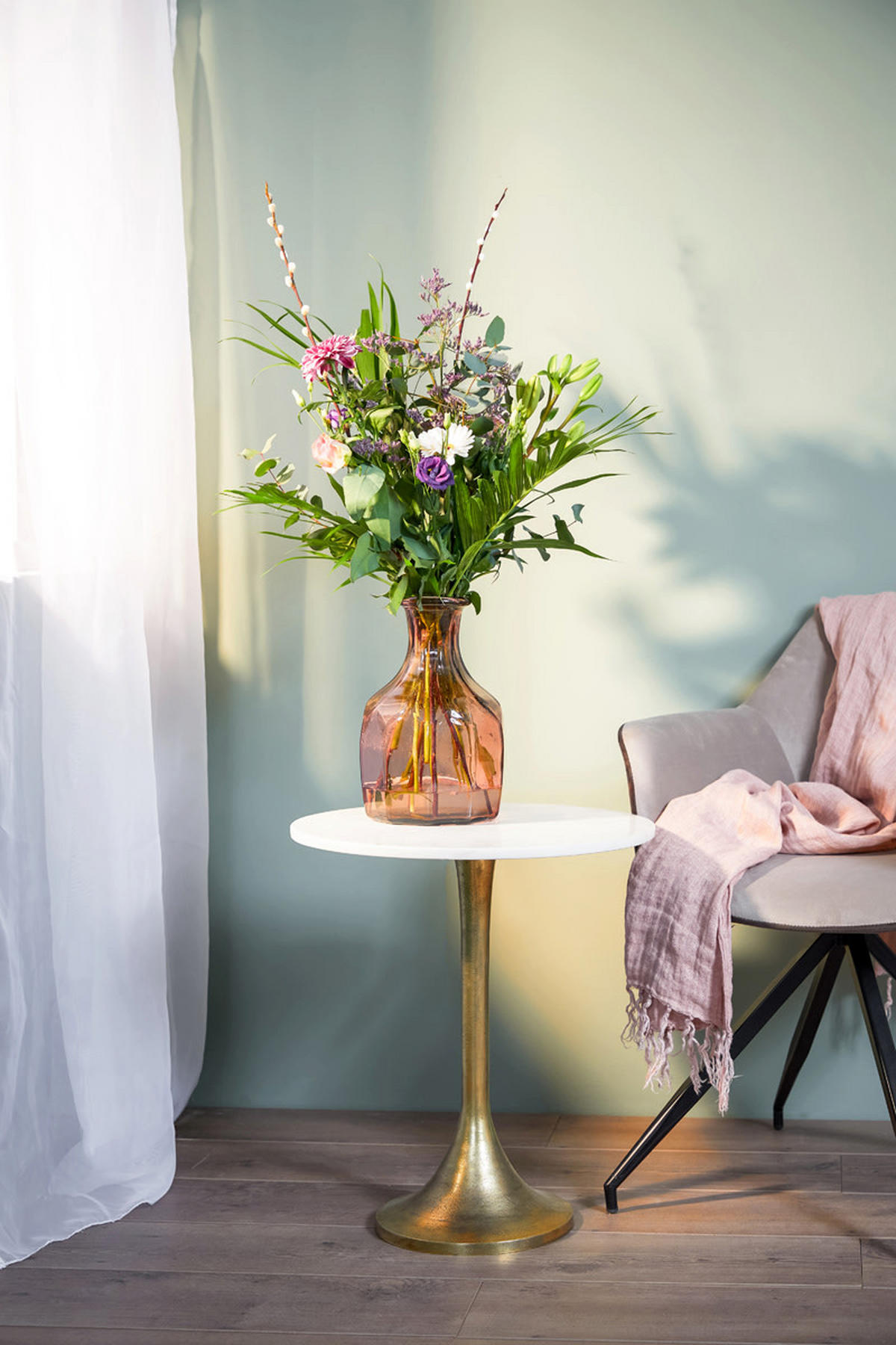 TISCH - Weiß - 48/48/53 cm - Weiß, Metall (48/48/53cm) - Light & Living