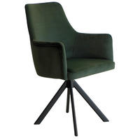 ARMLEHNENSTUHL Sello grün mit S-Fuß drehbar - Schwarz/Grün, Textil/Metall (55/90/58cm) - INKA furniture