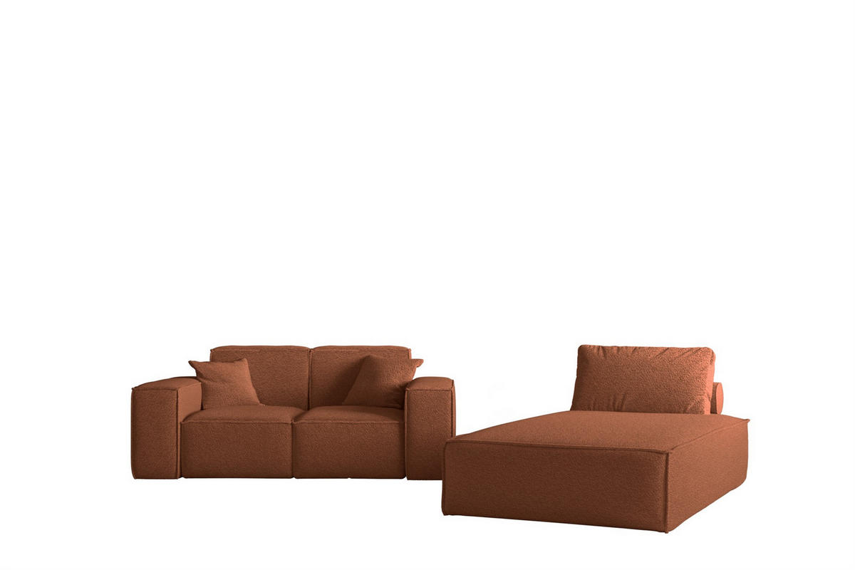 SOFA Sezlong Celes Premium 2er-set - Kupferfarben, Holzwerkstoff/Textil (110/95/194cm) - Fun Möbel