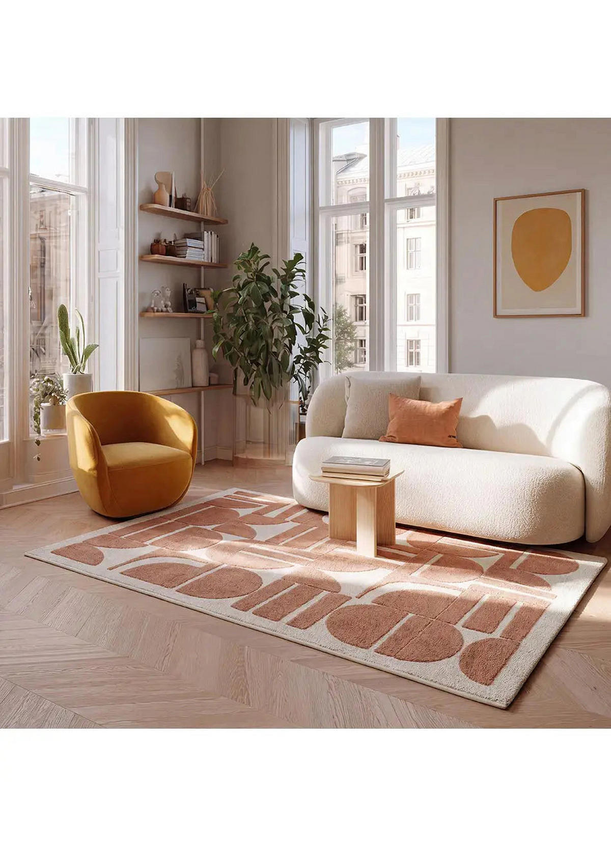 KURZFLORTEPPICH Kupfer / Creme Candela 80/150 cm - Creme, Textil (80/150cm) - Atticgo