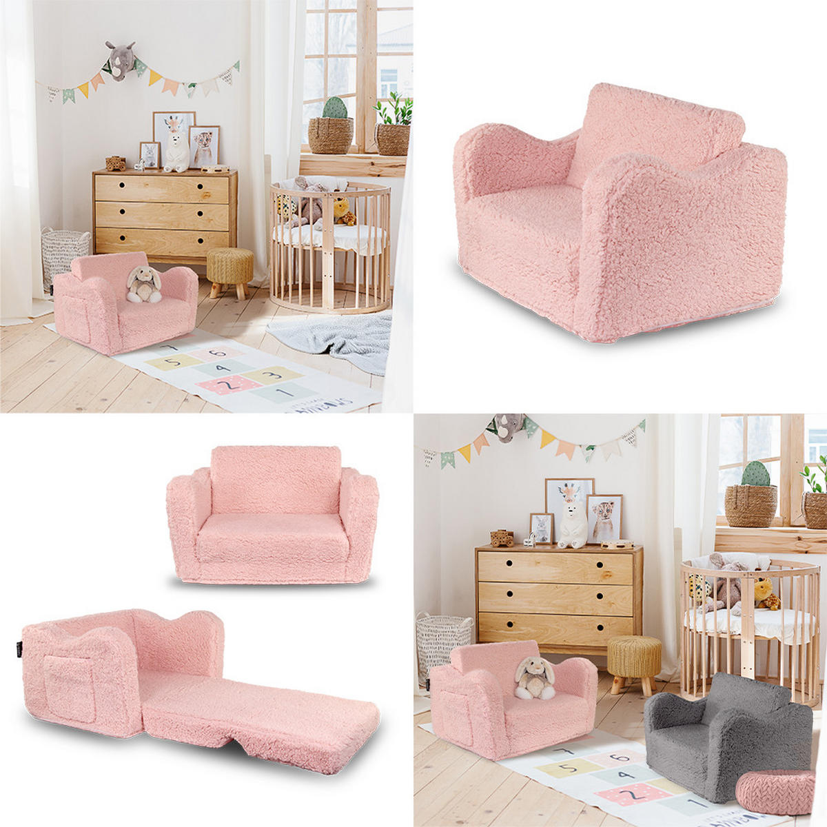KINDERSESSEL Conni Rosa 60 x 36 cm ausklappbar - Pink, Textil (60/36/36cm) - Vicco