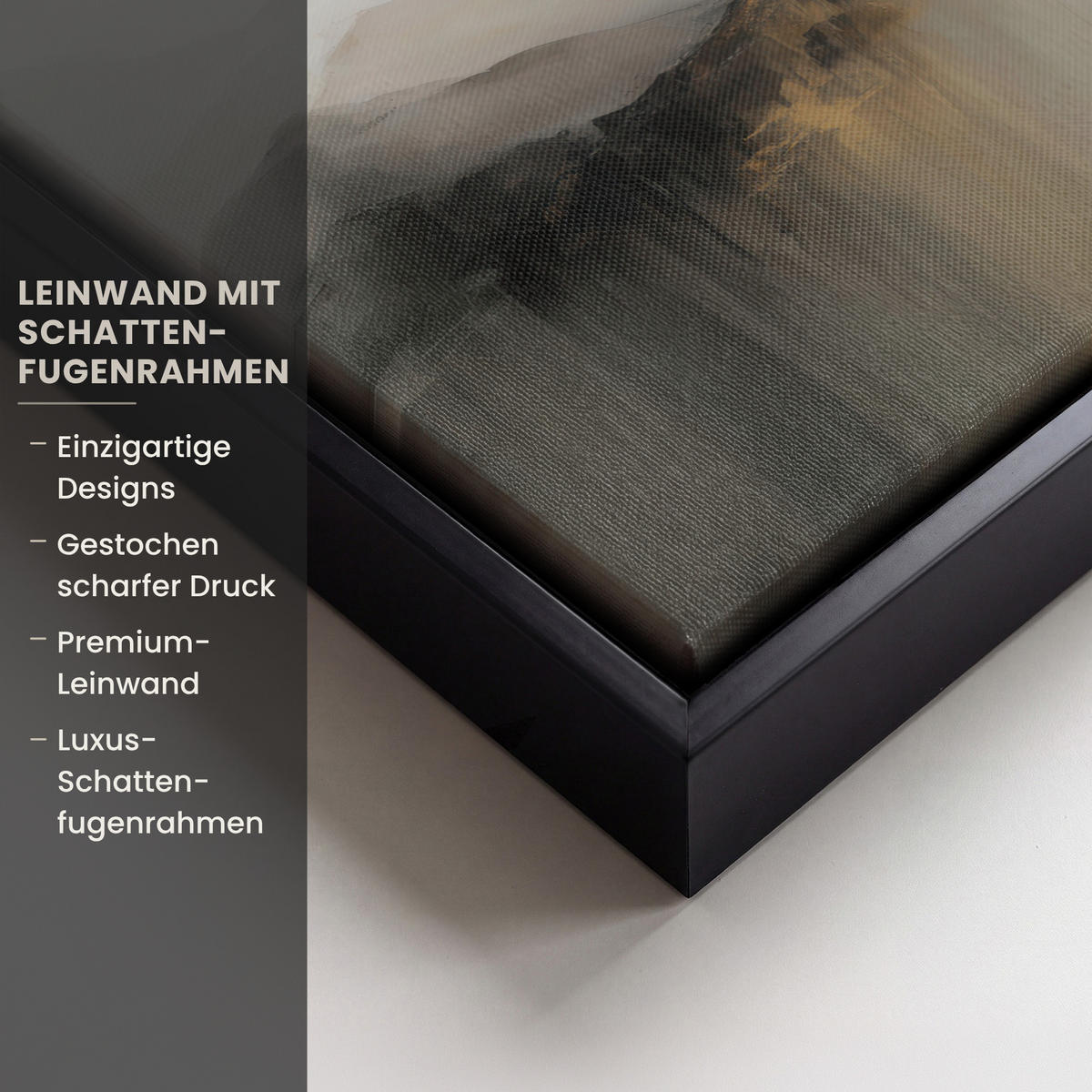 LEINWAND Bilder mit Rahmen - Hügel - Abstrakt - Kreuz - Christentum - 40x30 - Beige, Textil (40/30cm) - MuchoWow