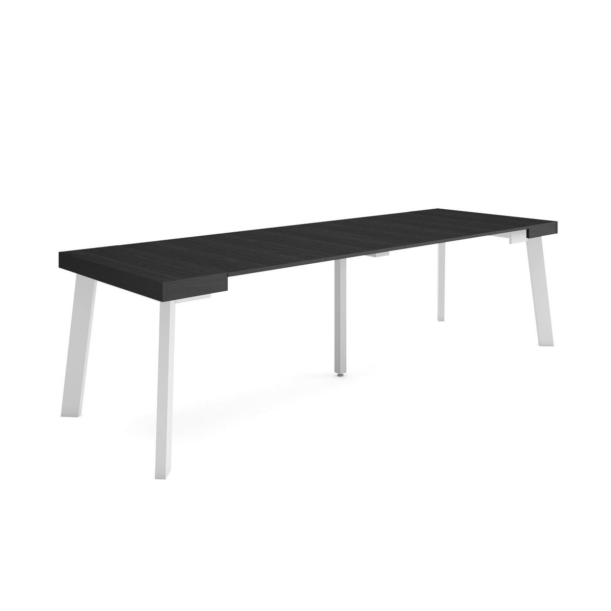 KONSOLENTISCH ausziehbar 58 bis 262cm, für 12 Gäste, schwarz, 90/58/73cm - Schwarz, Holzwerkstoff (90/262/73cm) - Skraut Home