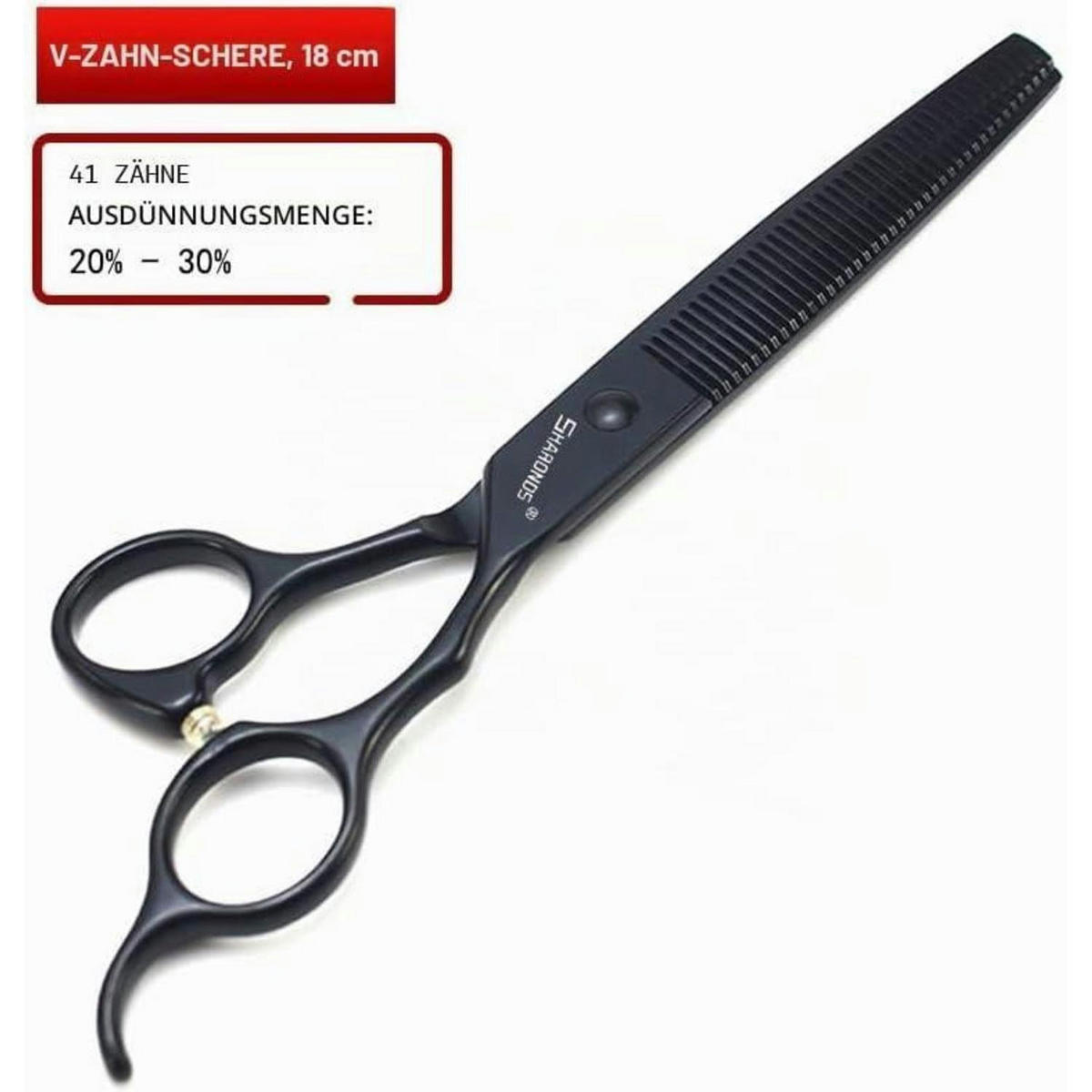HAARSCHERE Set 7 Zoll Schwarz Edelstahl 2-teiliges Set - Schwarz, Metall (5/1/17.8cm)