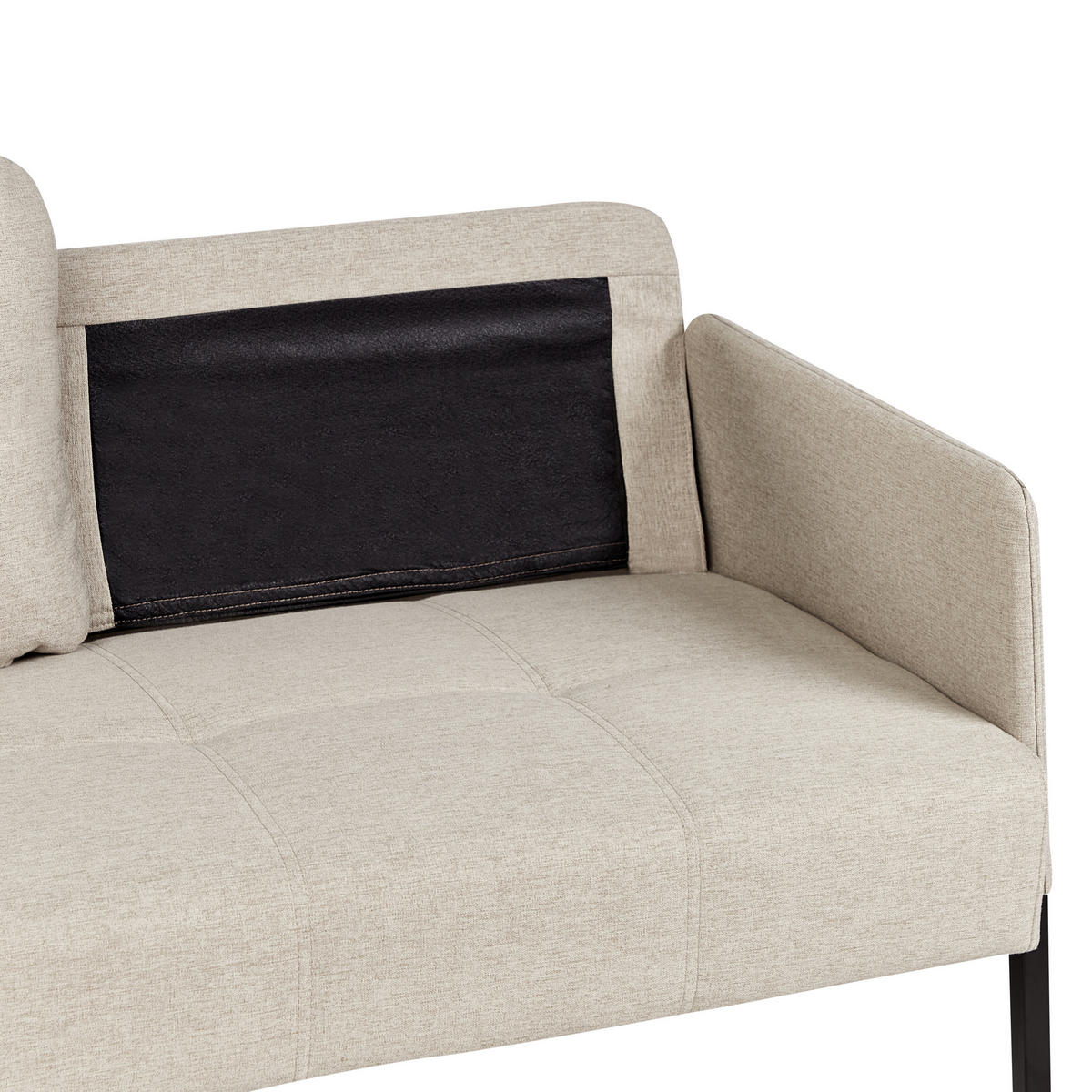 2-SITZER-SOFA beige Lahti - Beige/Schwarz, Textil (124/70/70cm) - Beliani