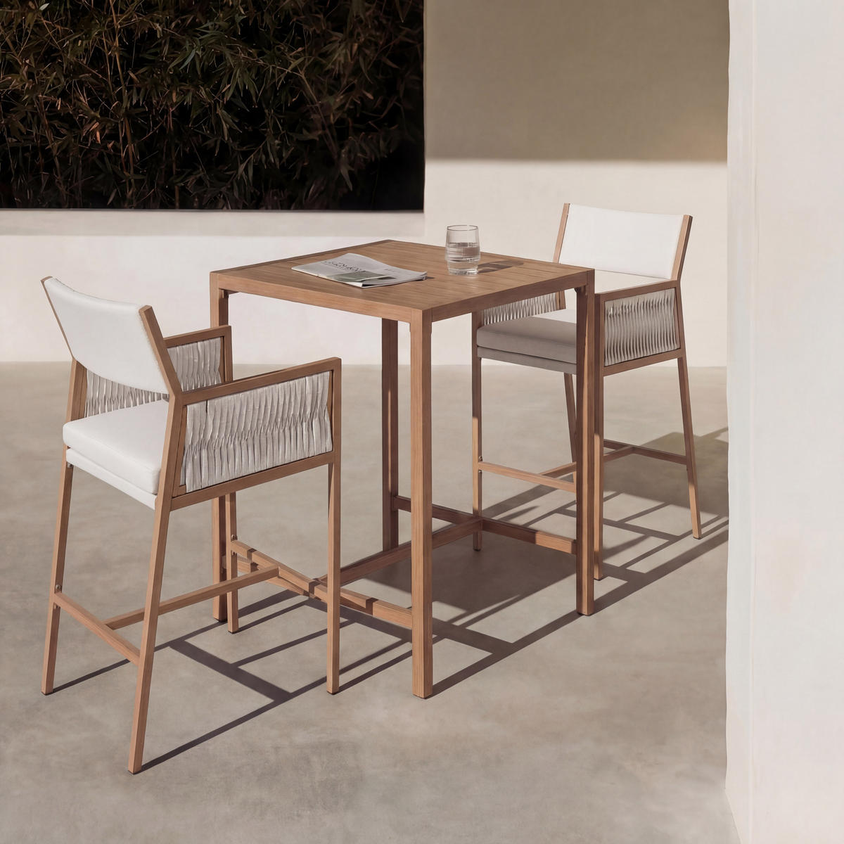 BARSET hranatý biely, sada 3 ks - biela, textil (90/90/115cm) - MCW