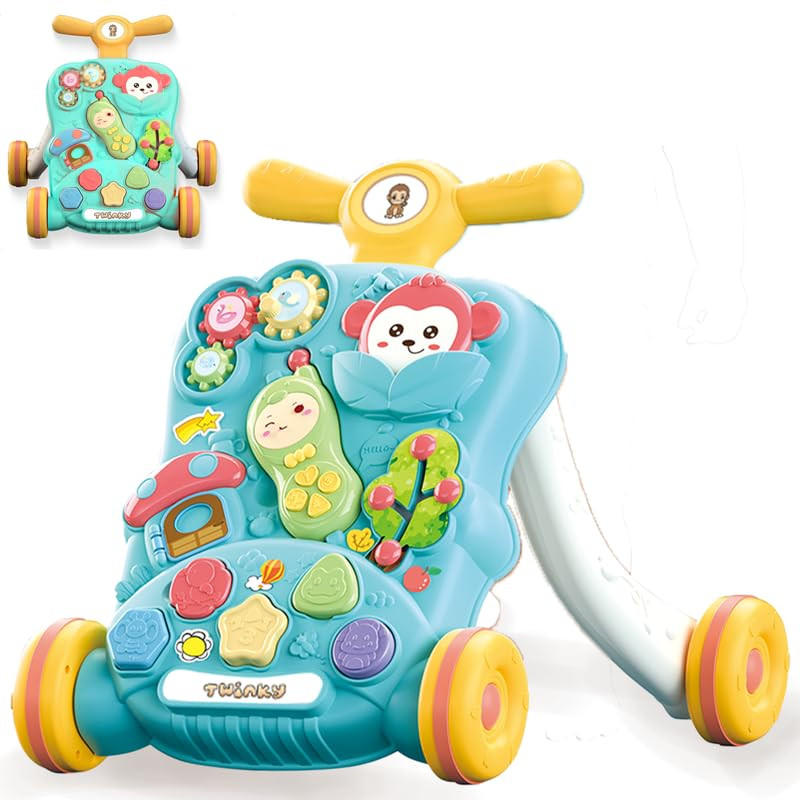 LAUFLERNWAGEN mit Spielbrett Blau - Blau, Kunststoff (46/44/44cm) - Twinky