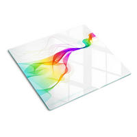GLASPLATTE 60x52 cm Bunte Abstraktion - Blau/Dunkelgrau, Glas (60/0.4/52cm) - TULUP