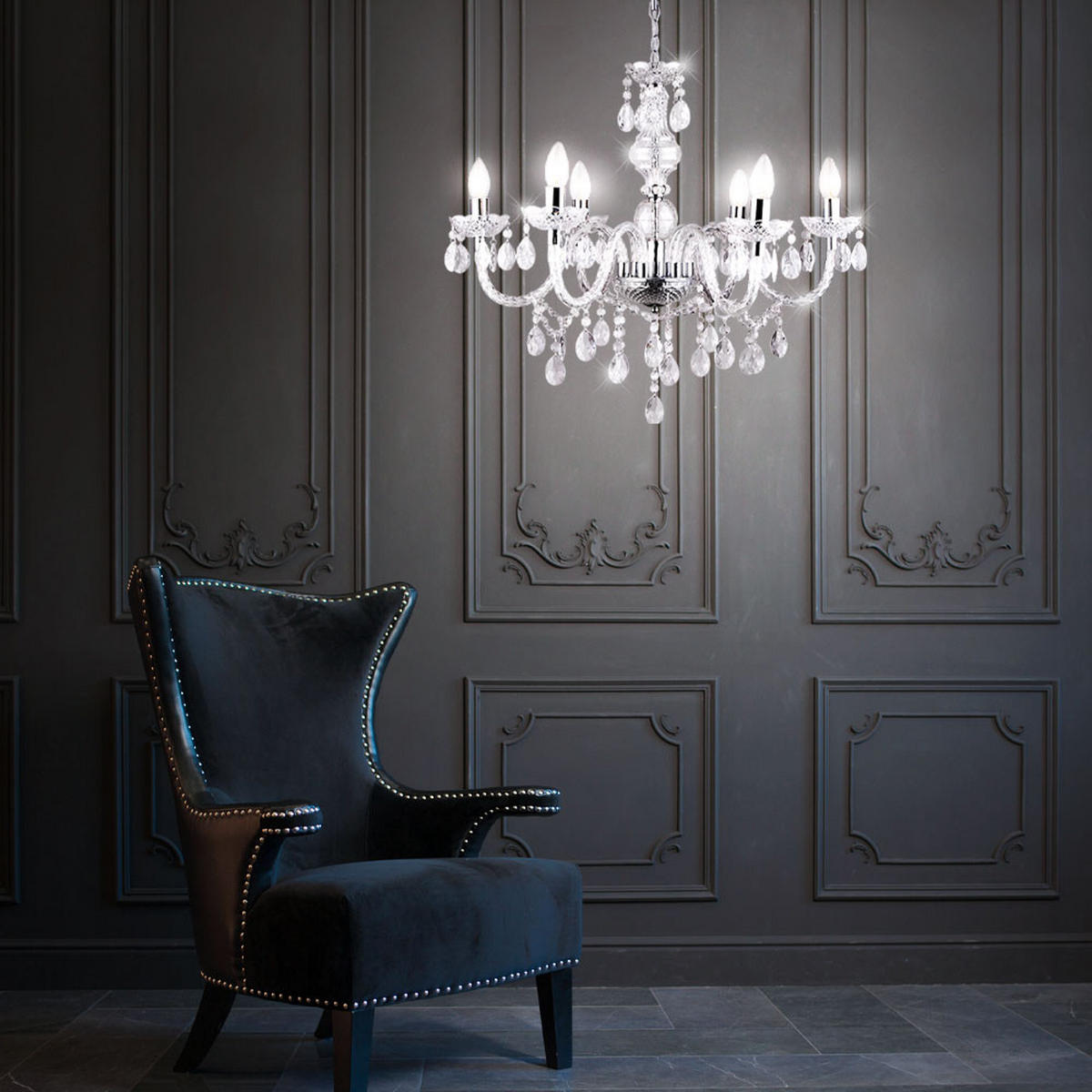 KRONLEUCHTER in verschiedenen Ausführungen - Weiß, Metall (67/67/166cm) - Globo Lighting