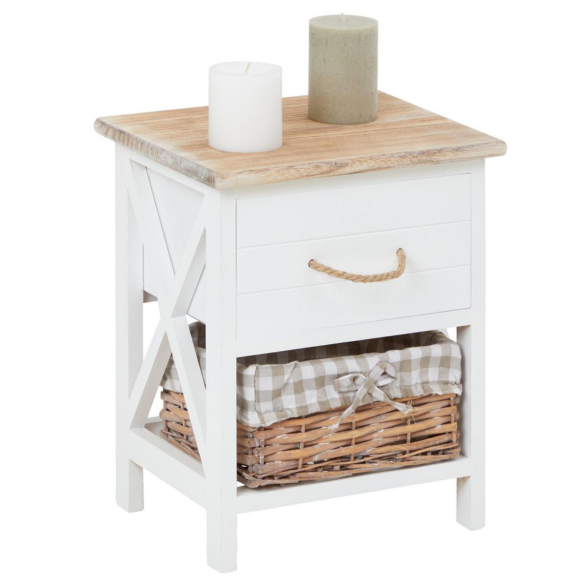 NACHTTISCH PERUGIA - Weiß, Holz (32/40/26cm) - CARO-Möbel