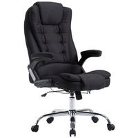 CHEFSESSEL Stoff schwarz - Chromfarben/Schwarz, Textil/Metall (69.5/113/78cm) - CLP