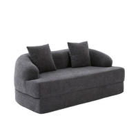 SOFA 2-in-1 mit Schlaffunktion 157 cm Chenille Dunkelgrau - Dunkelgrau, Kunststoff (84/65/157cm) - Meubliv