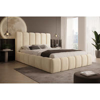 POLSTERBETT Vilo 180x200 mit Bettkasten und Stabilem Metallgestell - Creme, Textil (180/200cm) - Storez24