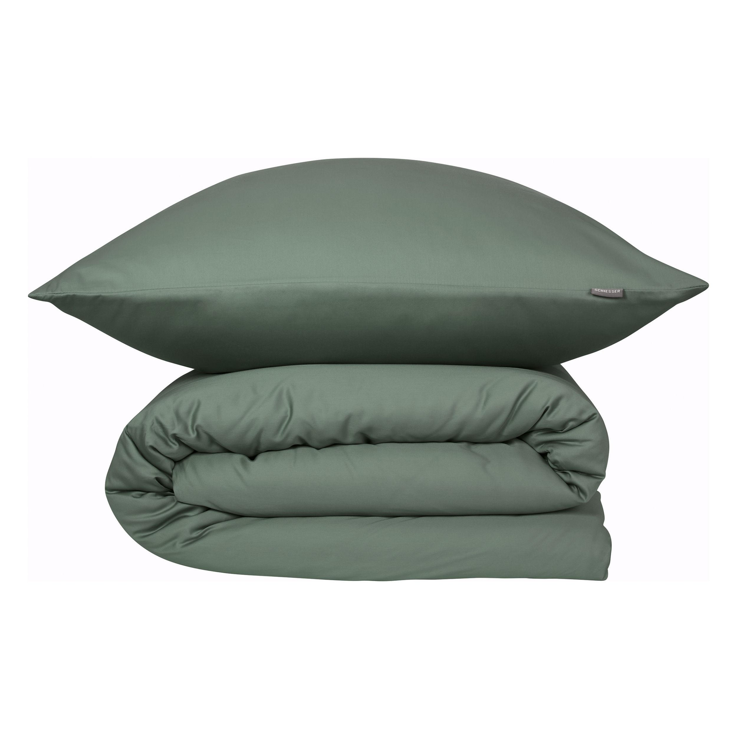 BETTWÄSCHESET Ella - Baumwollsatin - 2-teilig - 155 x 220 cm - Dunkelgrün - Dunkelgrün, Textil (155/220cm) - SCHIESSER
