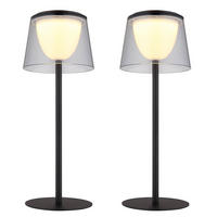 TISCHLEUCHTE MARIAM Metall Schwarz, LED, 2er Set - Schwarz, Metall (13/13/34cm) - Globo Lighting