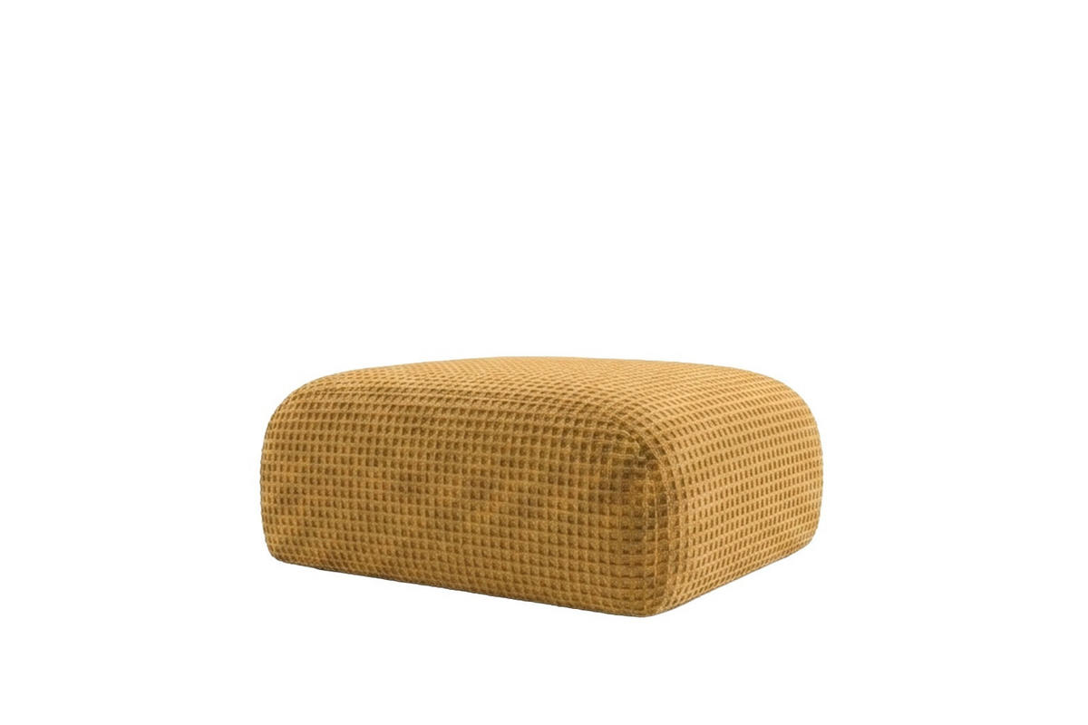 HOCKER, Sitzhocker, Chenille-Stoff Cremona, Golden, GRETA - Goldfarben, Holz (91/40/89cm) - Kaiser Möbel