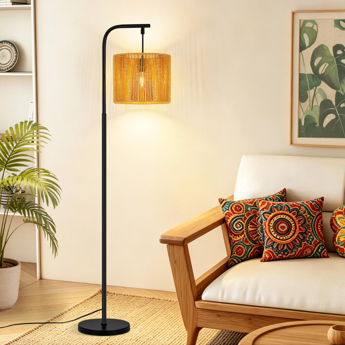 STOJACÍ LAMPA 25/23,5/164 cm - černá, kov (23.5/25/164cm) - Nettlife