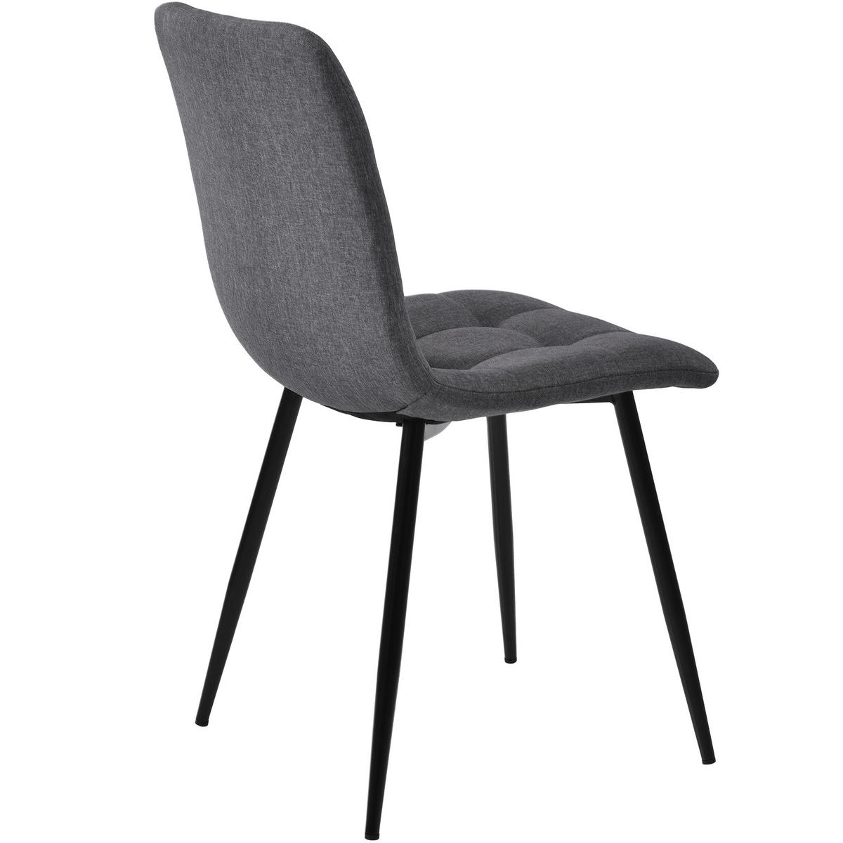 STUHLSET 4er-Set mit Metallbeinen, ergonomisch gepolsterter Ess- und Küchenstuhl für Wohnzimmer, grau - Grau, Textil (46/86/44cm) - Luhomfu