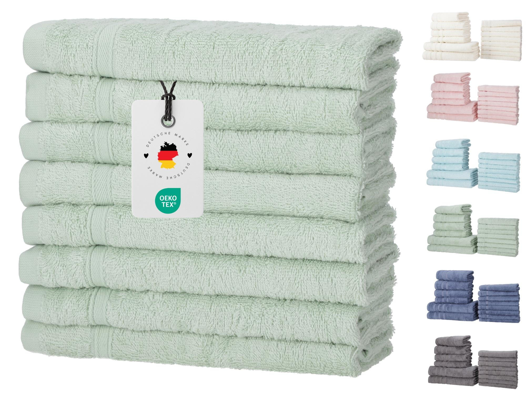GÄSTETÜCHER 30x50 cm 450g/m2 im 8er Set, Gästetuch Grün - Grün, Textil (35/50cm) - Carpe Sonno