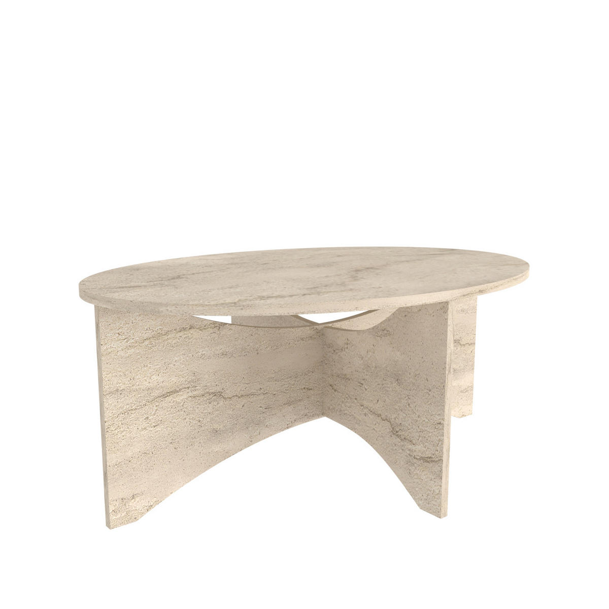 COUCHTISCH Solo Travertin - Creme, Holzwerkstoff (100/70/42cm) - Decorotika