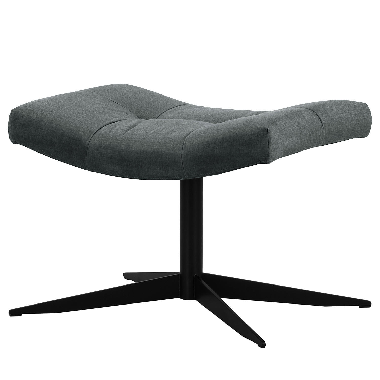 POLSTERHOCKER - Dunkelgrau/Schwarz, Textil/Metall (67/47/50cm) - home24