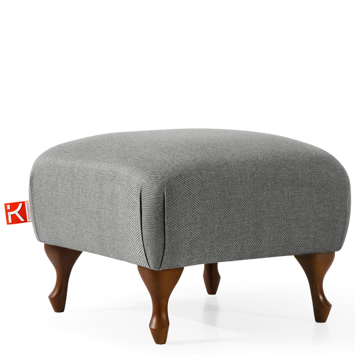 FUẞSTÜTZE TOMIS, Esche - Hellgrau/Braun, Eichenholz/Holz (50/40/50cm) - KONSIMO®