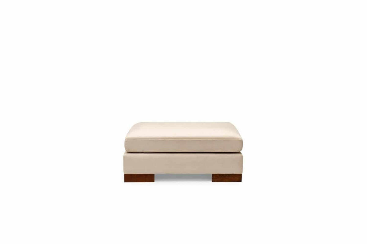 ECKSOFA mit Hocker und Lounge-Design - Beige/Walnussfarben, Holz/Textil (193/313cm) - myHomelando