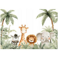 FOTOTAPETE Tiere Dschungel Grün 300x210 cm - Multicolor, Papier (300/210cm) - Wallarena