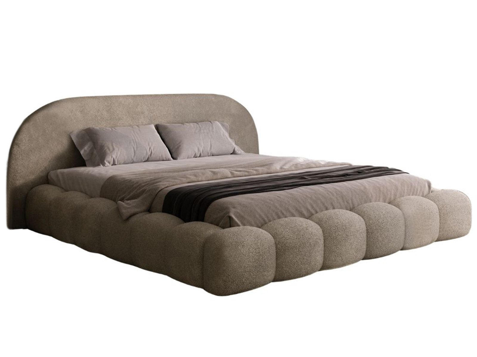 POLSTERBETT Metallrahmen 180x200 Hellbraun OMBIS - Hellbraun, Holzwerkstoff (180/200cm) - Compleo24