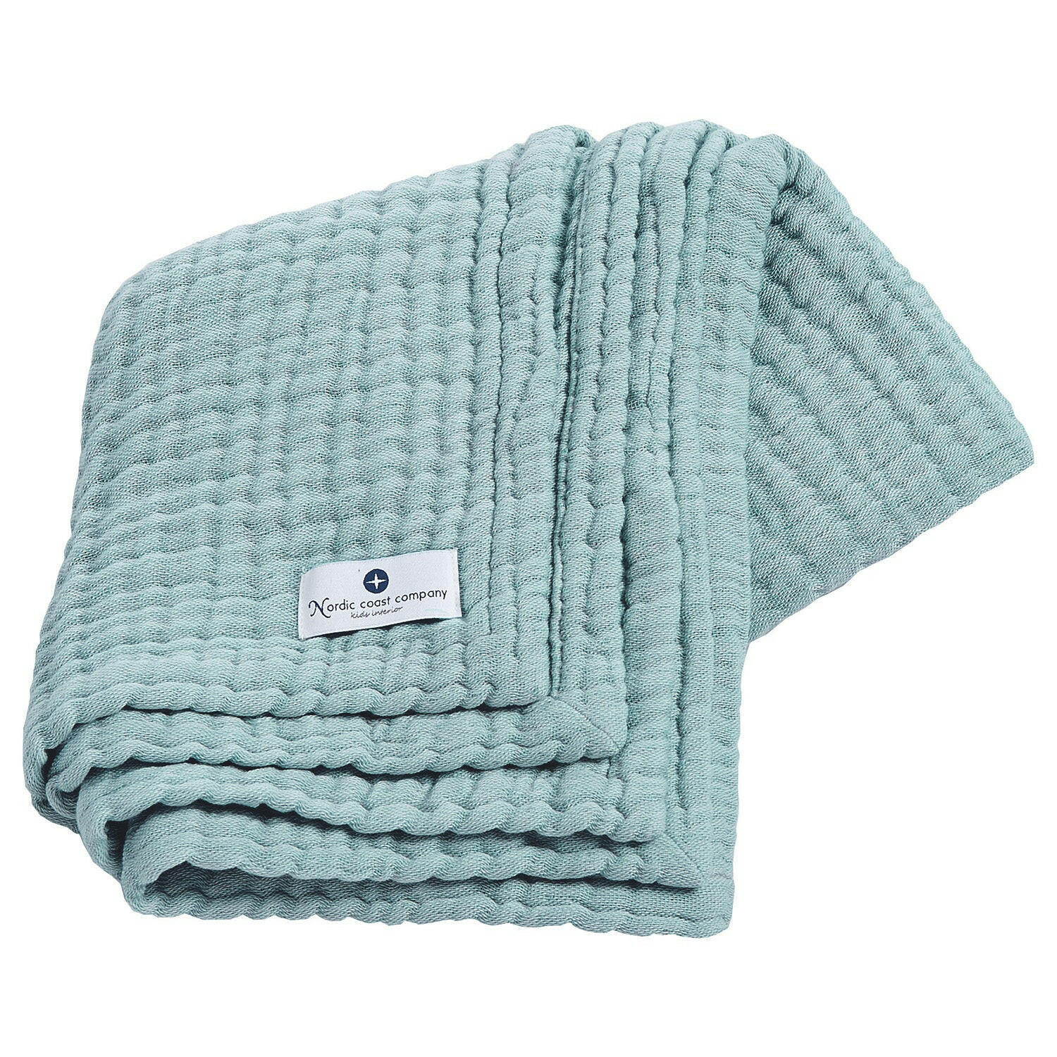 MUSSELINDECKE Jade Grün - Petrol, Textil (80/80cm) - nordic coast company