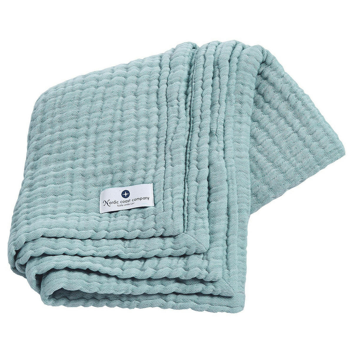 MUSSELINDECKE Jade Grün - Petrol, Textil (80/80cm) - nordic coast company