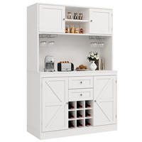 KÜCHENSCHRANK in Weiß mit verstellbaren Ablagen und Weinregal für Küche, B120/T40/H188 cm - Weiß, Holzwerkstoff/Metall (106/179.5/40cm) - STILVORA