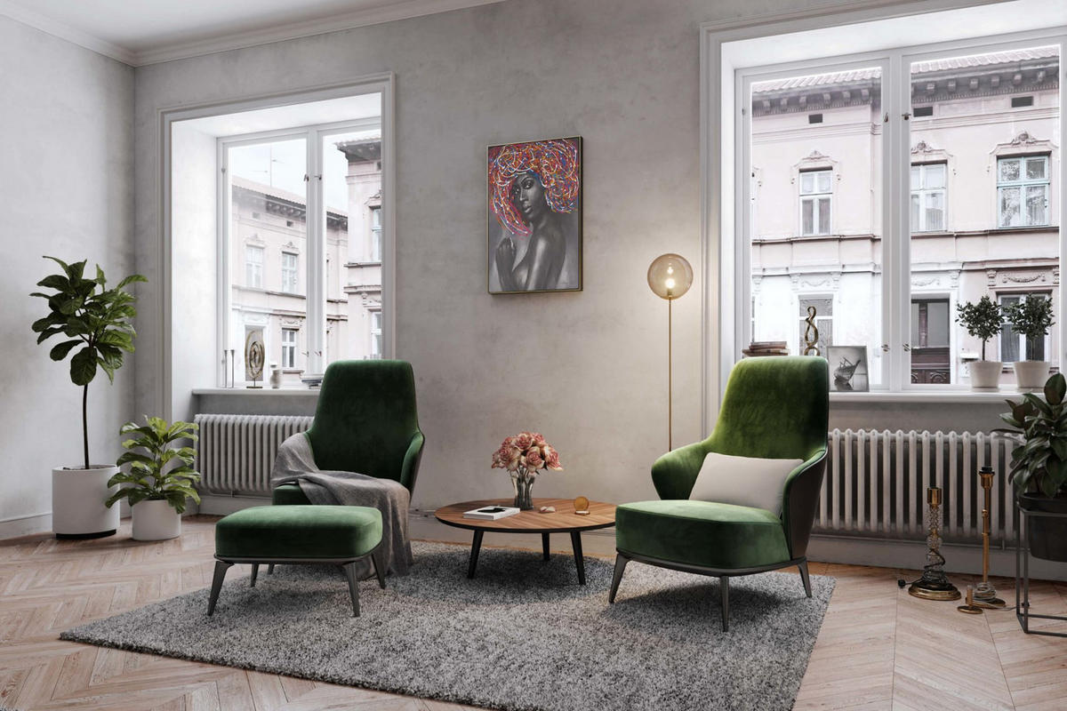 RUČNE MAĽOVANÝ AKRYLOVÝ OBRAZ 60/90 cm, hnedý, abstraktný geometrický motív - hnedá, drevo/textil (60/90cm) - KUNSTLOFT
