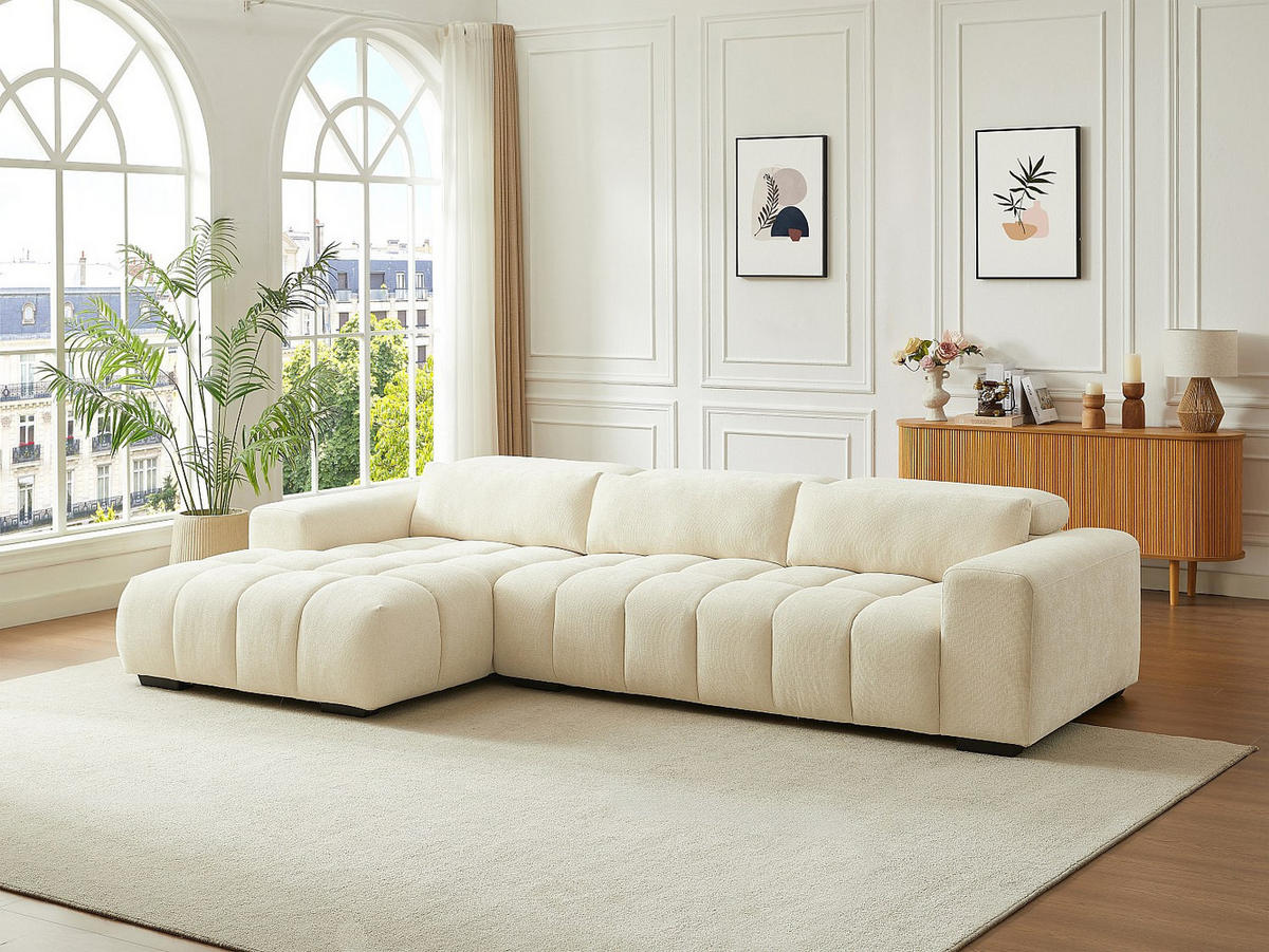 SOFA - 5 Personen - stoff - beige Loponza - Beige, Kunststoff/Textil (183/68/312cm) - Vente-Unique