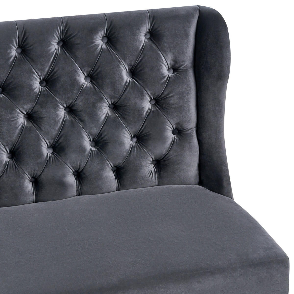 2-SITZER-KÜCHENSOFA Samtstoff schwarz Torsby - Schwarz, Textil (154/106/63cm) - Beliani