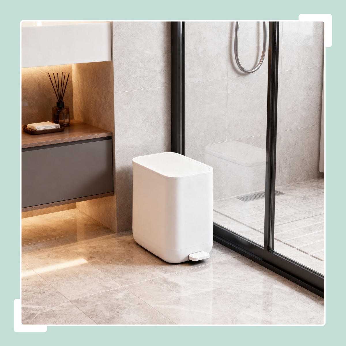 MÜLLEIMER - Beige, Kunststoff (18/30/28cm) - Relaxdays