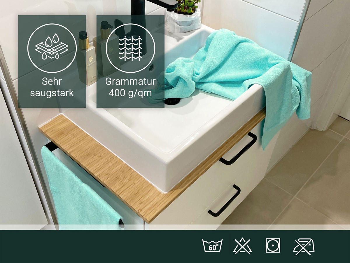 HANDTÜCHER, 10er-Set, 50x100 cm, 100% Baumwolle, Blau - Grün, Textil (50/100cm) - Zollner